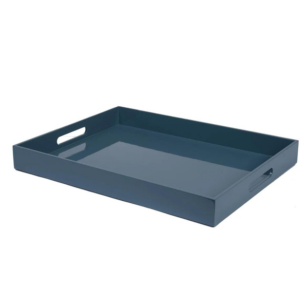 Large Lacquer Tray, Blue Grey