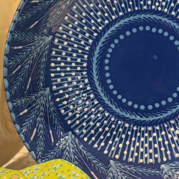 Blue Round Fruit Bowl