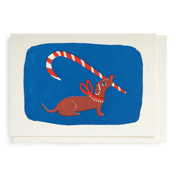 Candy Cane Dog Card