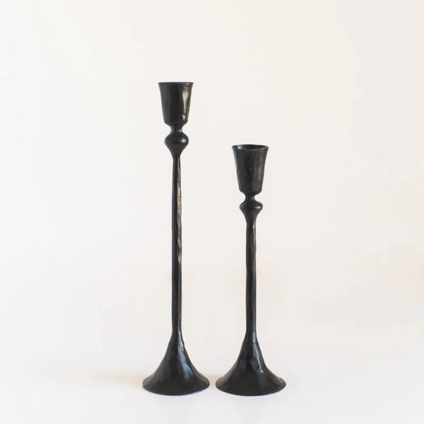 Gemini Hand-Forged Iron Candle Stand