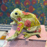 Megan Mint Silk Velvet Embroidered Frog