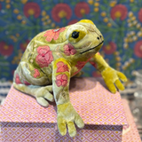 Megan Mint Silk Velvet Embroidered Frog