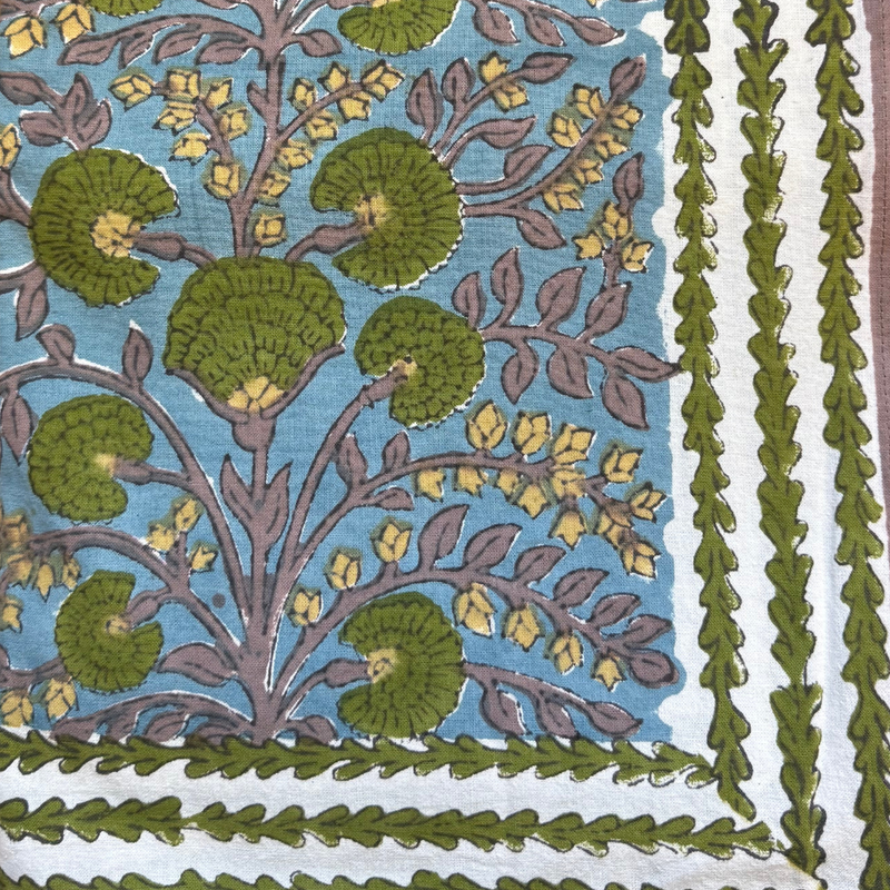 Cactus Flower Teal & Green Tablecloth