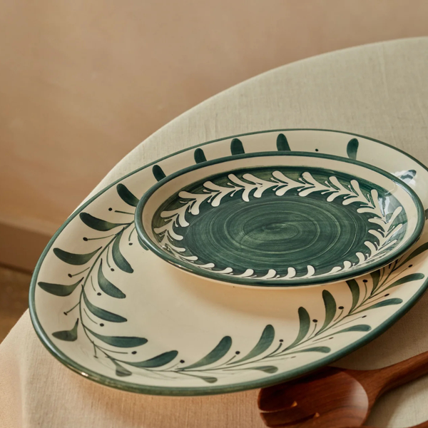 Teal Lg. Helecho Serving Tray