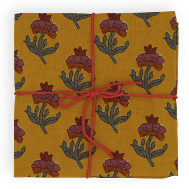 Napkins x4 Oxalis Moutarde