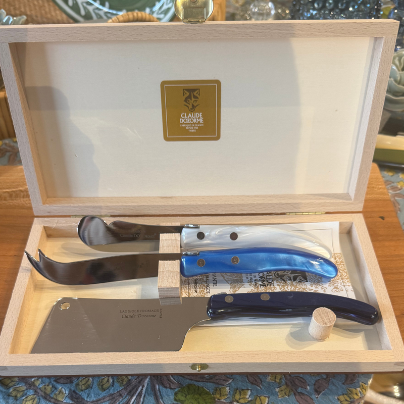 3-Piece Blue & White Charcuterie Set