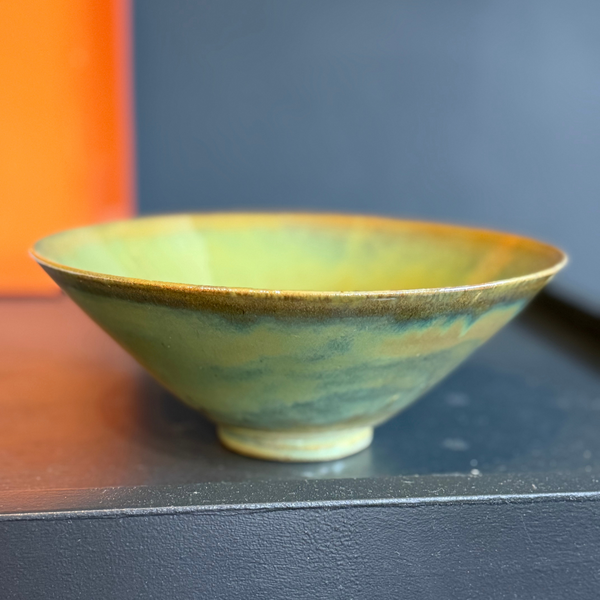 8" Dark Green Glaze Bowl