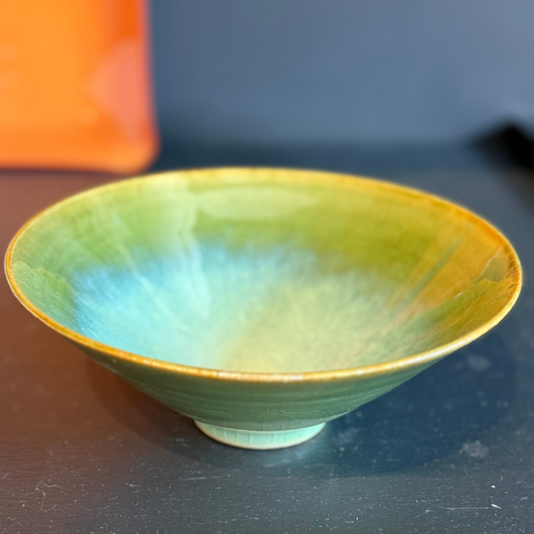 7" Dark Green Glaze Bowl