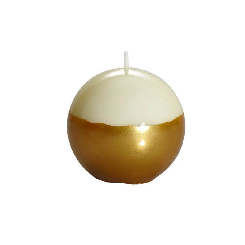 Cream/Gold Sphere Meloria Candle Medium