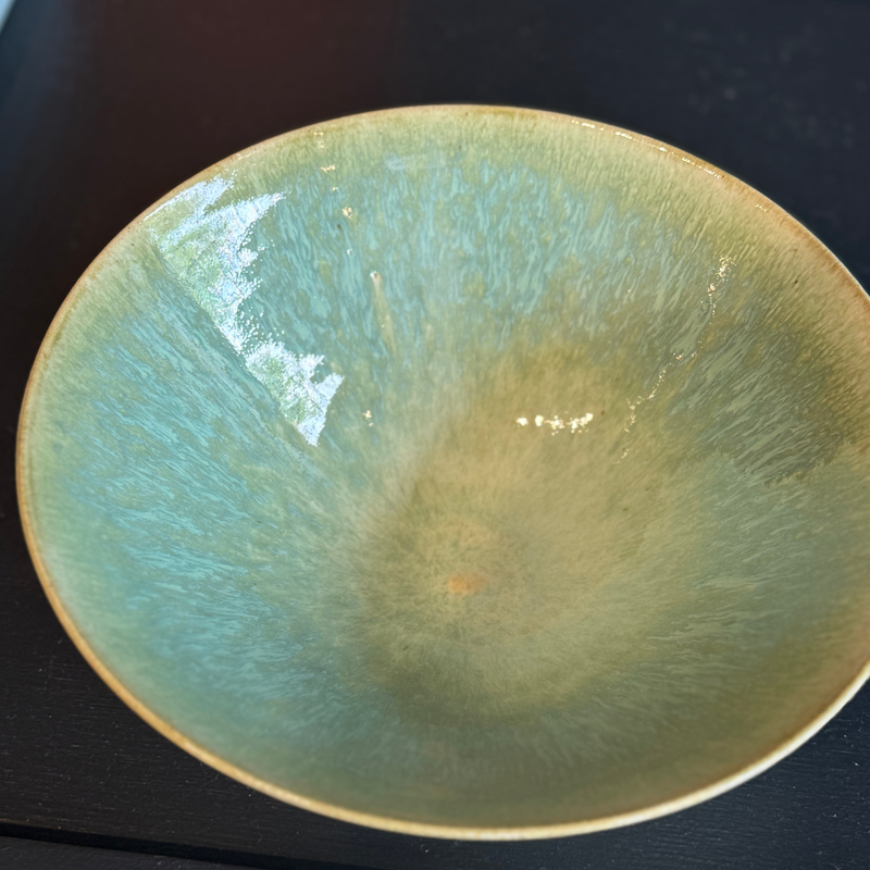 9" Green Glaze Bowl