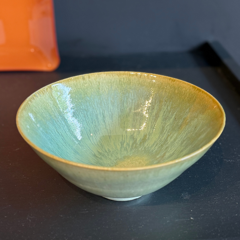 7.25" Green Glaze Bowl
