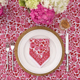 S/4 Crimson Blossom Napkins