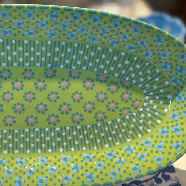 Green Oval Platter