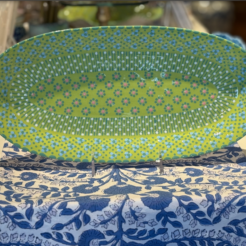 Green Oval Platter