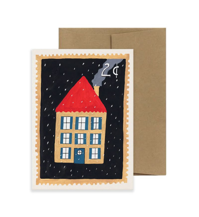 Home Card-Vintage Stamp