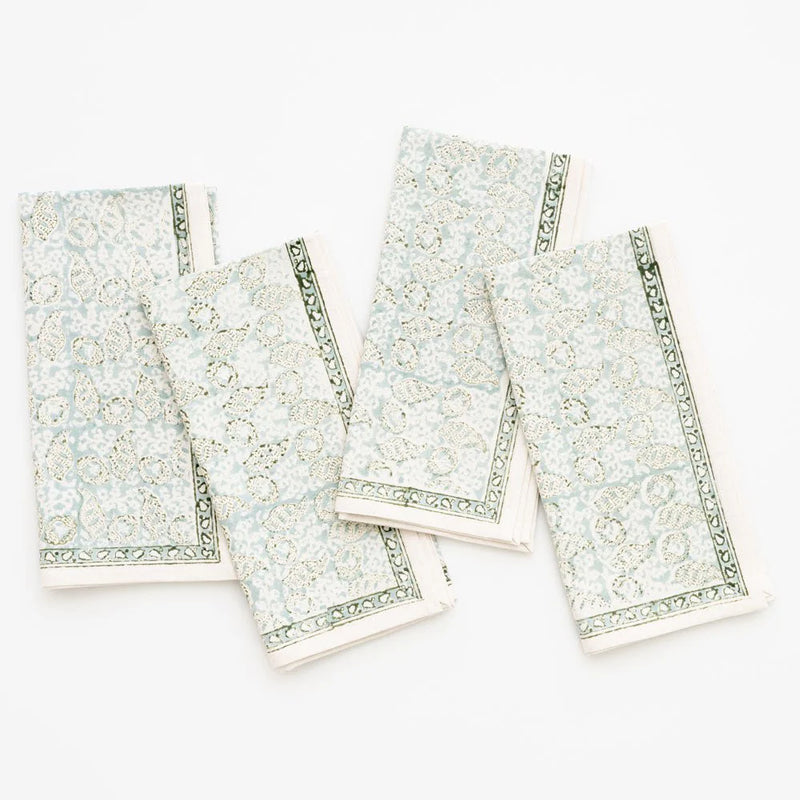 S/4 Seashell Seafoam Napkins