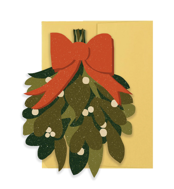 Mistletoe Holiday Die-Cut Card