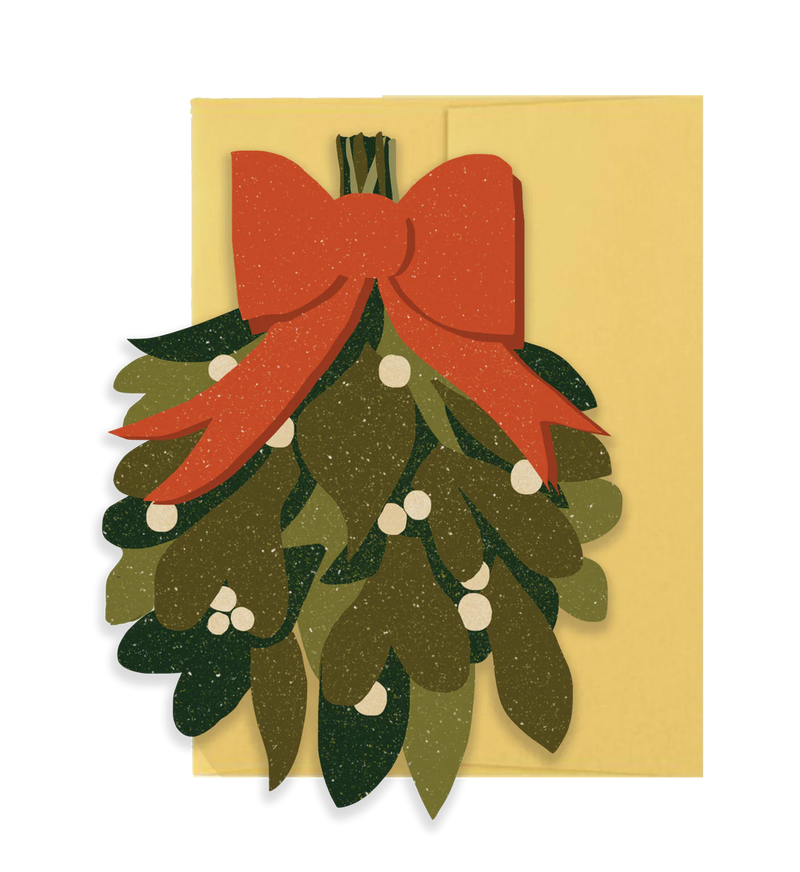 Mistletoe Holiday Die-Cut Card