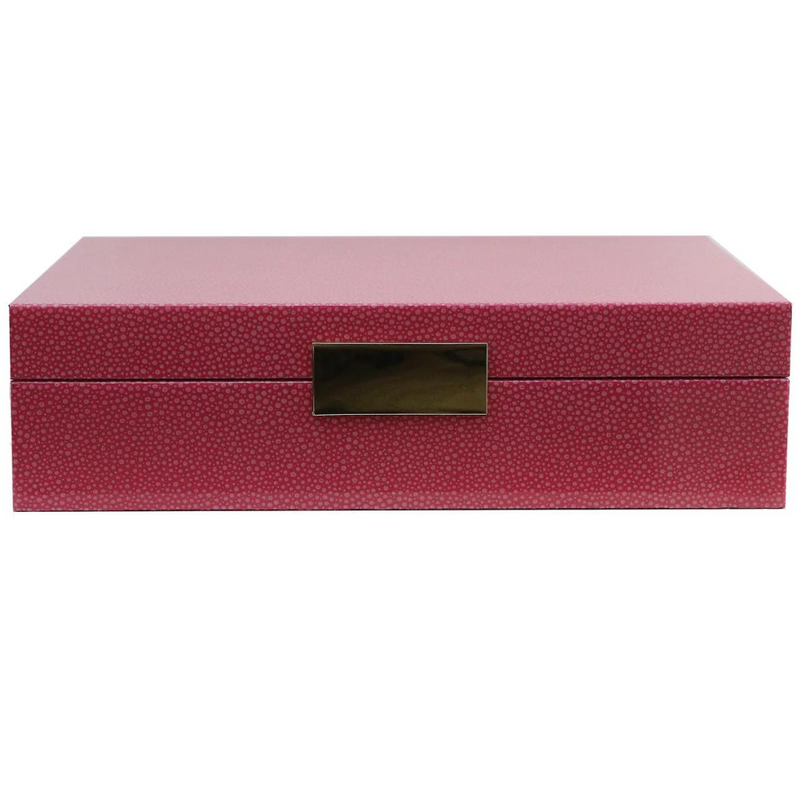 Large Pink Shagreen Silver Box