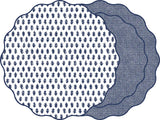 Navy Agra Scallop Placemat