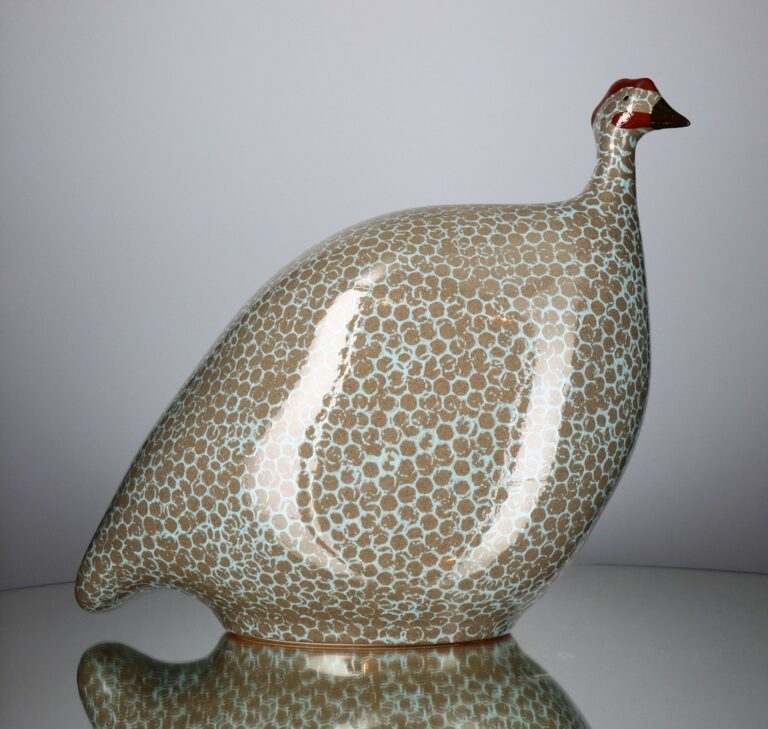 Guinea Fowl Grey Spotted Sky Blue- Small
