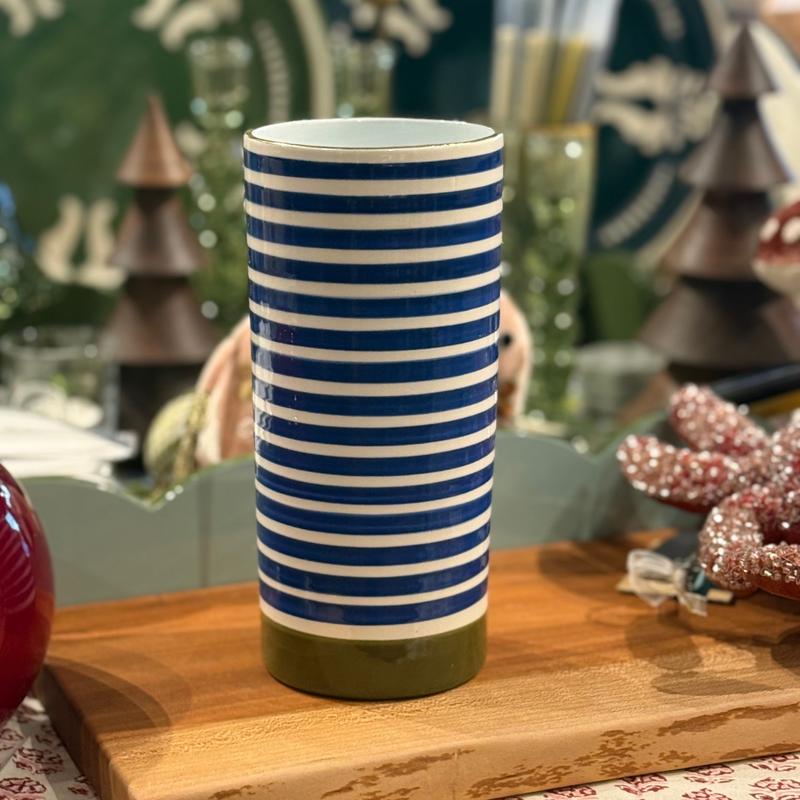 #8 Cylinder Vase  - Springline, Indigo & Mash