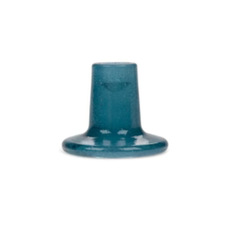 Mineral Blue Glass Candle Holder