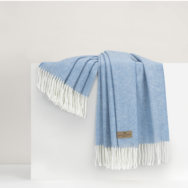 Blue Denim Herringbone Throw