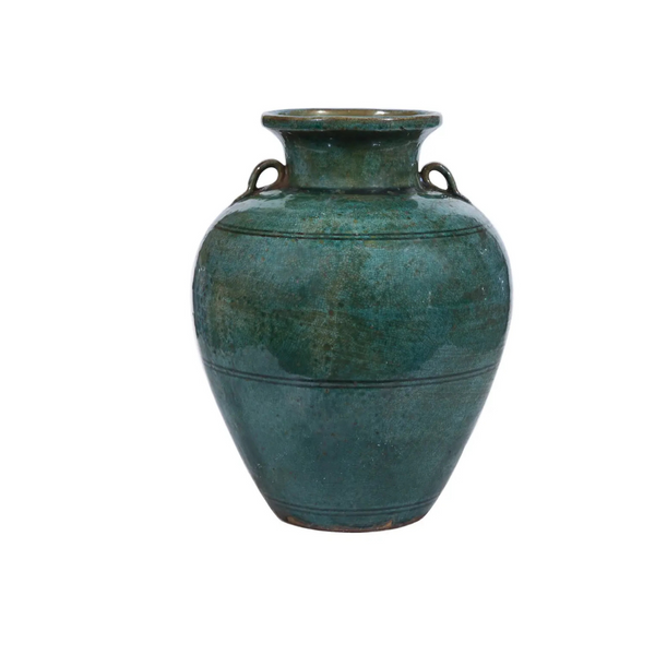 Speckled Green Double-Handled Greek Jar