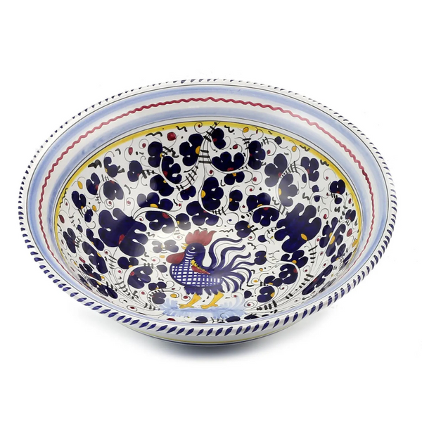 Deruta Blue Rooster Serving Bowl