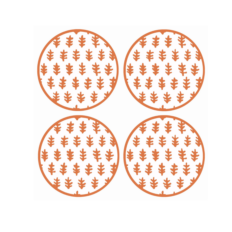 Tangerine Coasters Set of 4, Agra