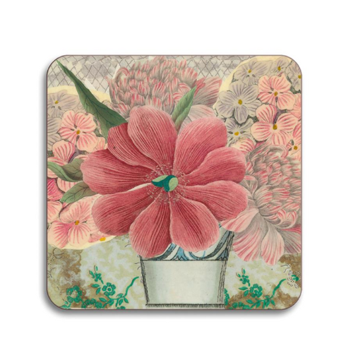 S/4 John Derian Floral Coasters