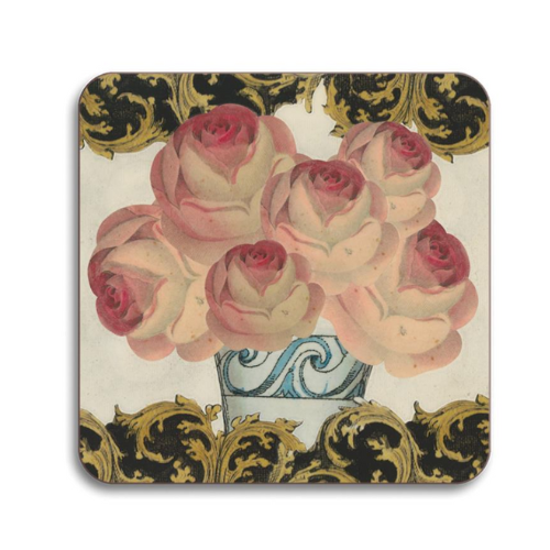 S/4 John Derian Floral Coasters