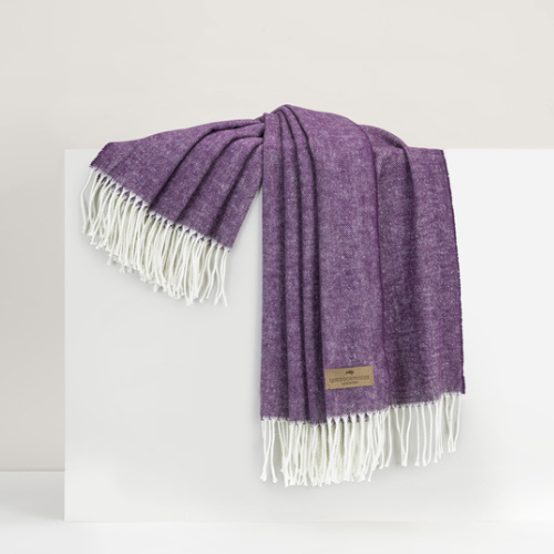 Plum Italian Herringbone Throw