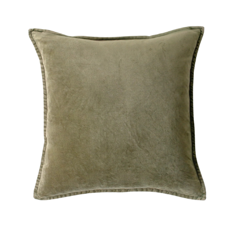 20" Olive Velvet Pillow