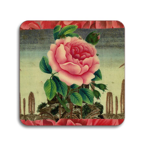 S/4 John Derian Floral Coasters