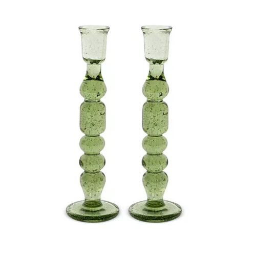 Provence 9" Basil Candlestick set/2