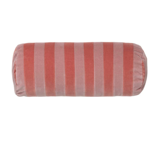 Blush/Old Rose Stripe Bolster