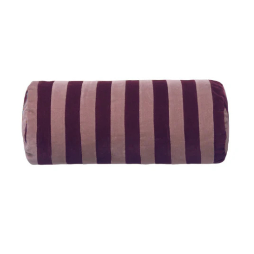 Prune/Old Rose Stripe Bolster