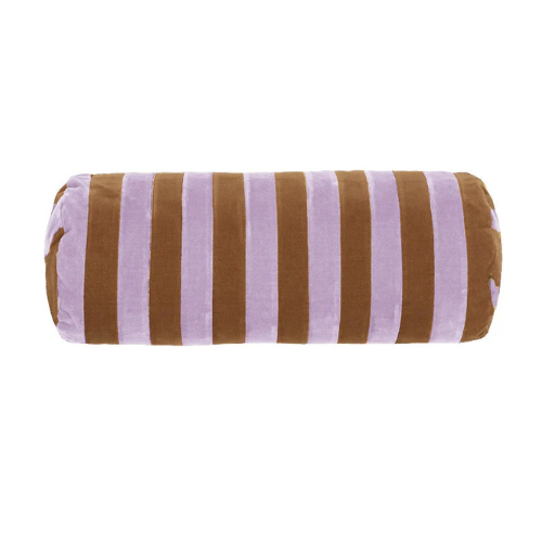 Lavender/Caramel Stripe Bolster Pillow