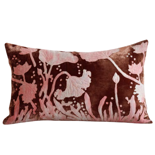 Waterlily Cognac Pillow, 12" x 20"