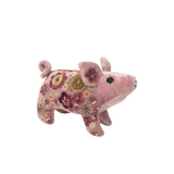 Beauty Silk Velvet Embroidered Pig in Pink Quartz