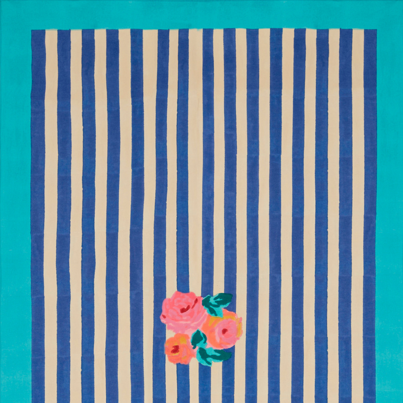 Nizam Stripes Natural Blue