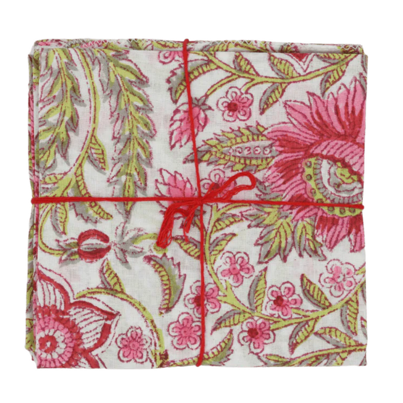 Napkins x4 Gypsophil Pasteque