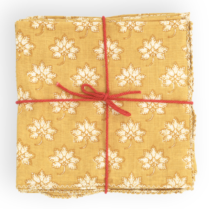 Napkins x4 Plumbago Gold