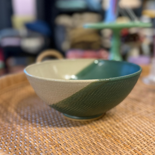 Green Striped Ramen Bowl