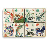 Mahjong Decoupage Glass Tray