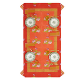 70"x138" Tea Flower Red-Orange Tablecloth