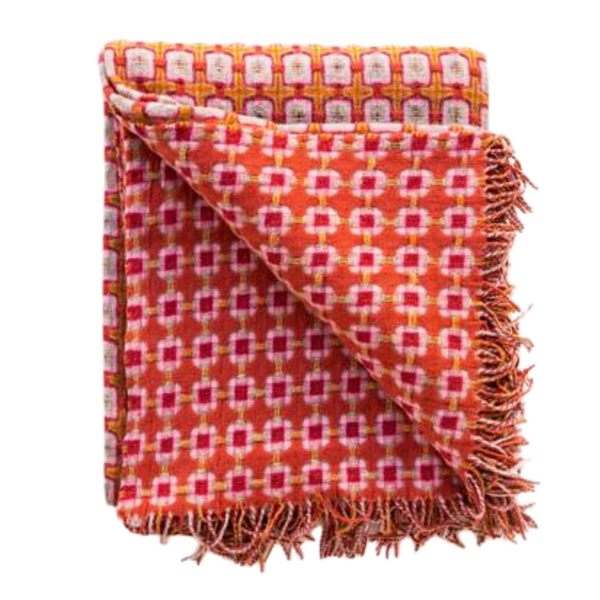 Coral Basketweave Throw