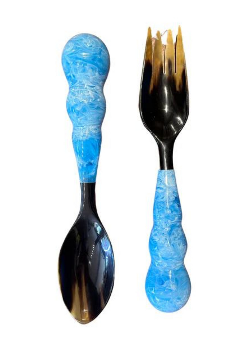 Ice Blue & Horn Mardi Gras Servers